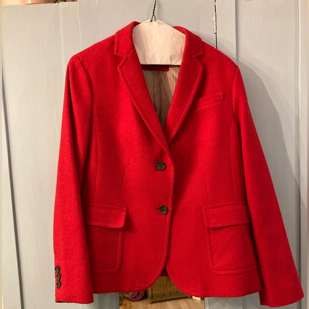 Talbots Blazer - red with pinstripe lining - size 14P